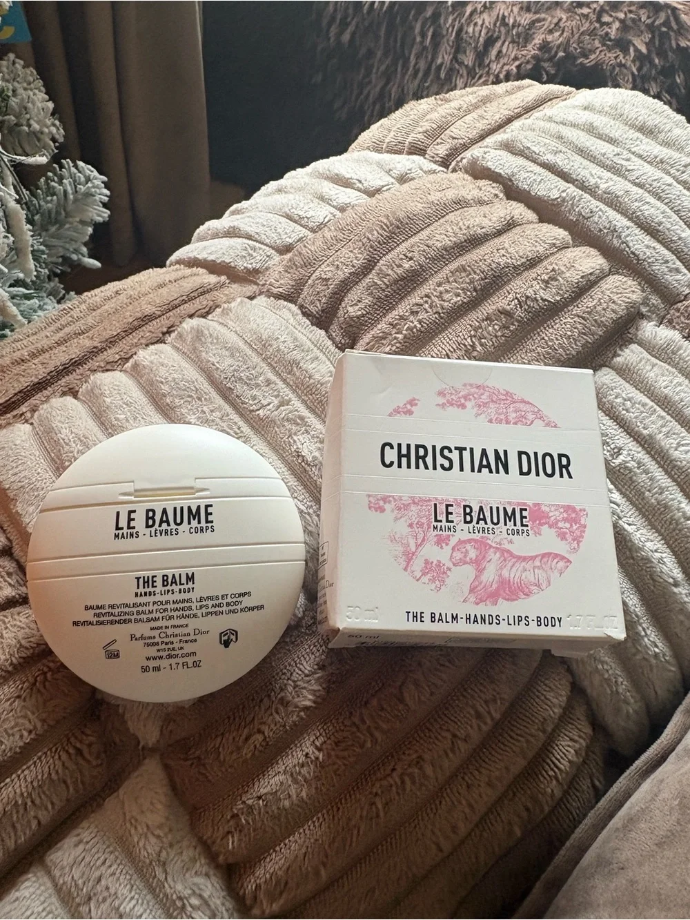 Dior White and Pink Toile Compact Case